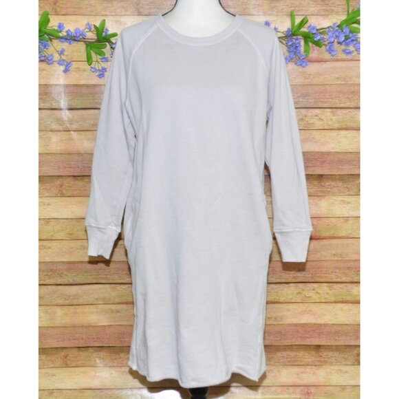 Standard James Perse Gray Sweatshirt Dress Pockets Lagenlook Size 1 Cotton - Picture 1 of 10